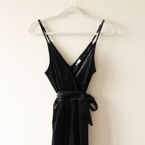 Black velvet jumpsuit